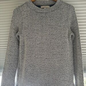LOFT Black and White Crew Neck Sweater